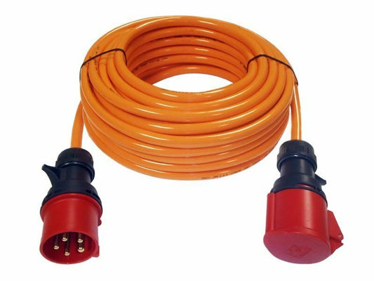 32A/400V Verlängerung -groß, dick, schwer- 30m Phasenwendestecker 5-phasig IP44 -nur Leihe-